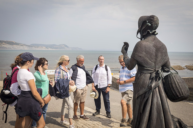 Mary Anning statue Lyme Regis, Dorset, England.