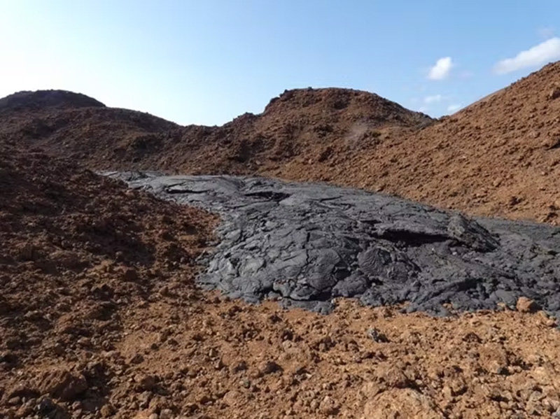 Pahoehoe lava flow Galapagas Islands