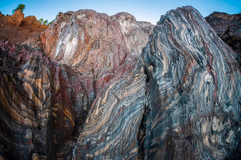 Salt folds at Cardona Salt Mountain Cultural Park, Spain.