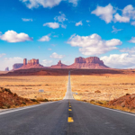 Iconic view of Monument Valley, Arizona. One of America's iconic and best road trips.