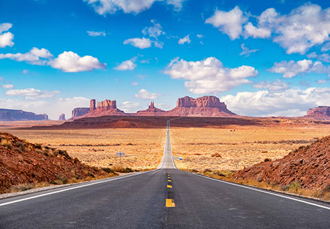 Iconic view of Monument Valley, Arizona.