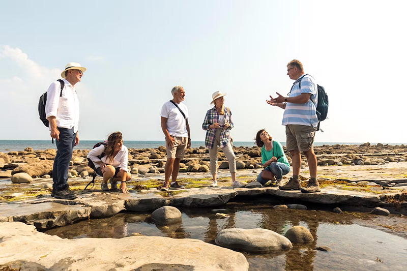 Discussion at Lyme Regis, Dorset, England.