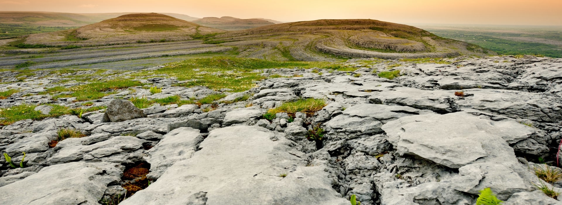 Karst limestone, Burren National Park, County Clare, Ireland.