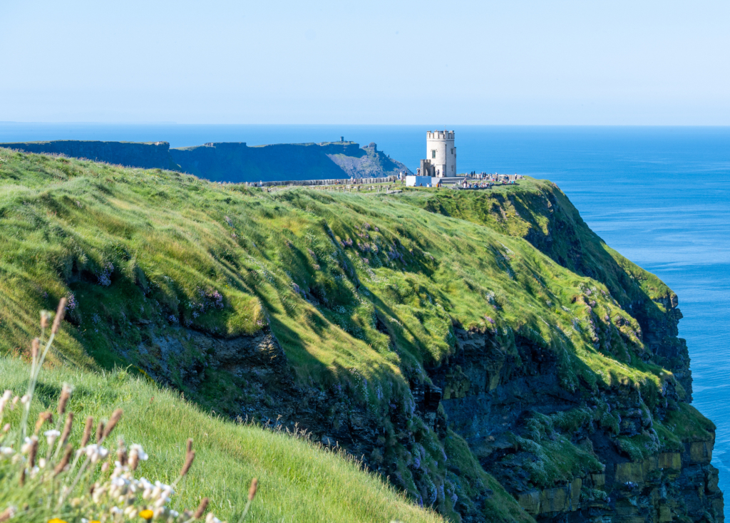 One highlight of our Ireland Vacation packages is the lookout tower on the Cliffs of Moher.