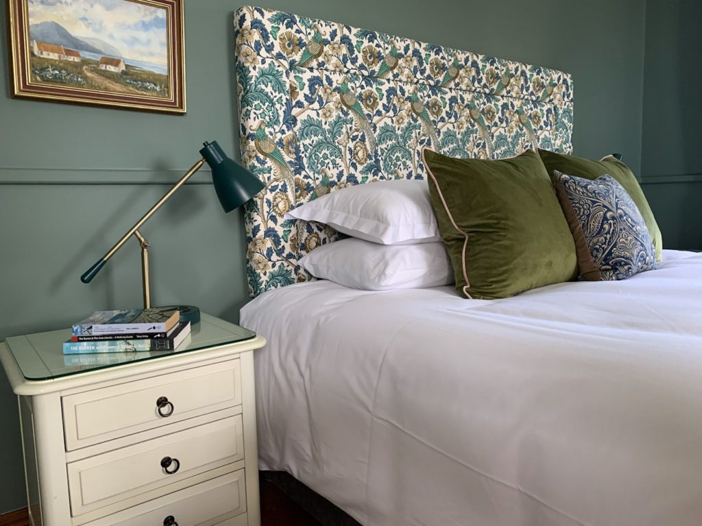 Bedroom in the Wild Honey Inn, County Clare, Ireland.