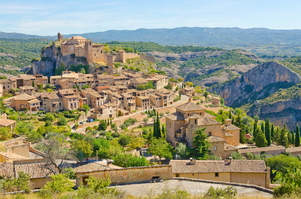 The medieval village of Alquezar in Aragon, Spain.