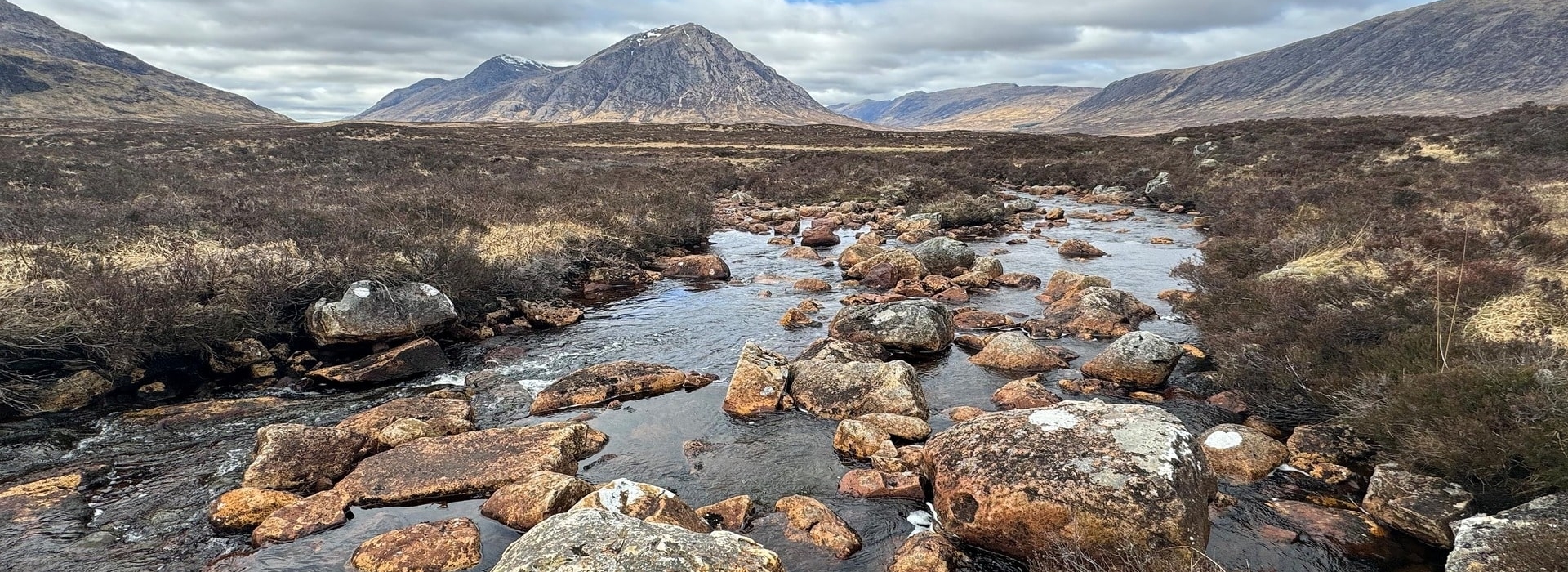 Buachaille Etive Mòr mountain in Glen Coe, Scotland.