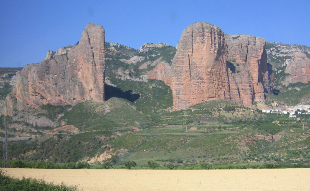 The conglomeratic Mallos de Riglos in Aragon, Spain