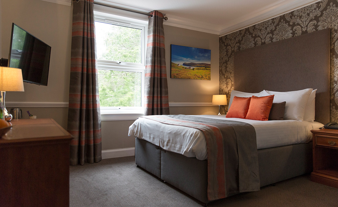 Bedroom in Cuillin Hills Hotel, Portree, Isle of Skye.