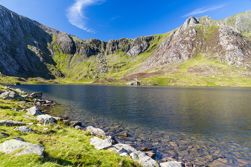 Lake Idwal and The Devils Kitchen, Snowdonia, Wales.