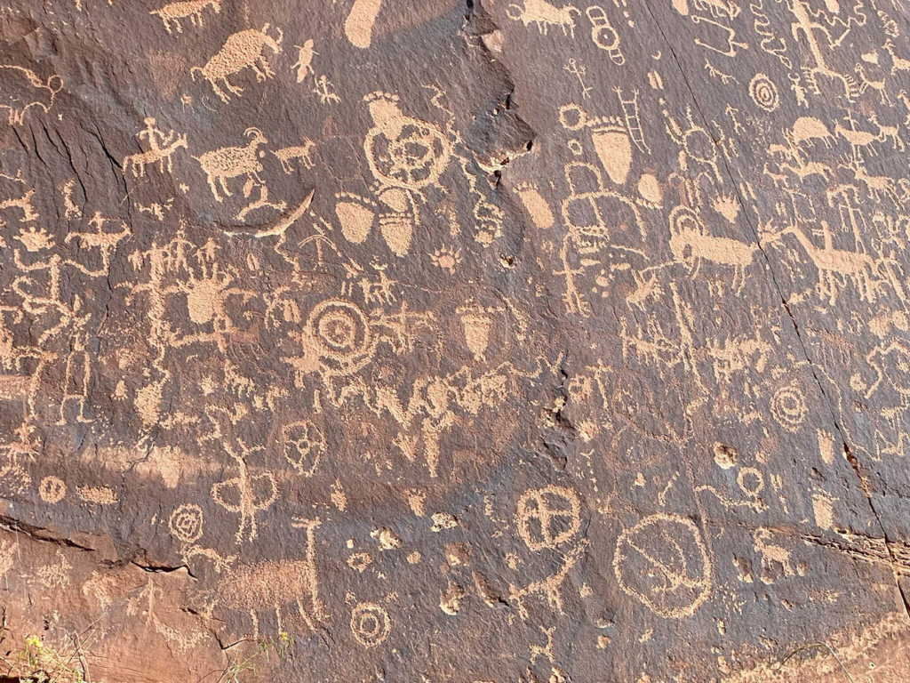 Petroglyphs at Newspaper Rock State Historical Monument, Utah.