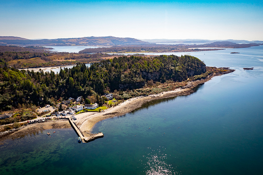 The Pierhouse Hotel in Port Appin, on the shores of Loch Linnhe.