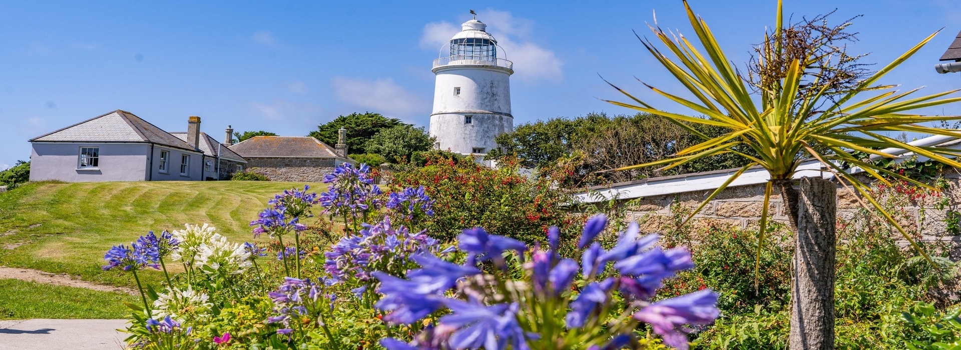 The lighthouse on St Agnes Island in the Isles of Scilly.