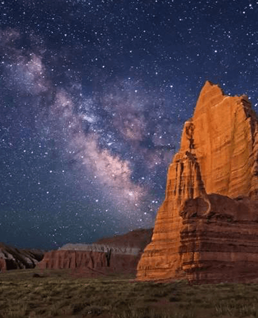 Starry night at Capitol Reef National Park, Utah.