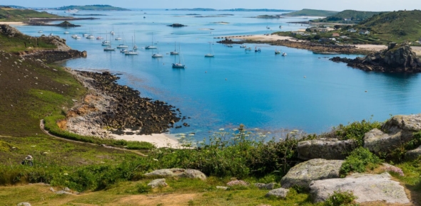 Tresco channel between Tresco and Bryher, Isles of Scilly.