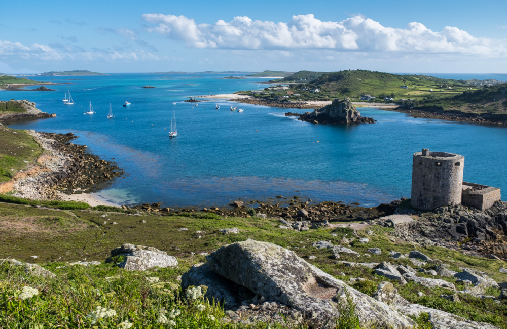 Cromwell's Castle is a 17th century gun battery between the Islands of Bryher and Tresco, Isles of Scilly.