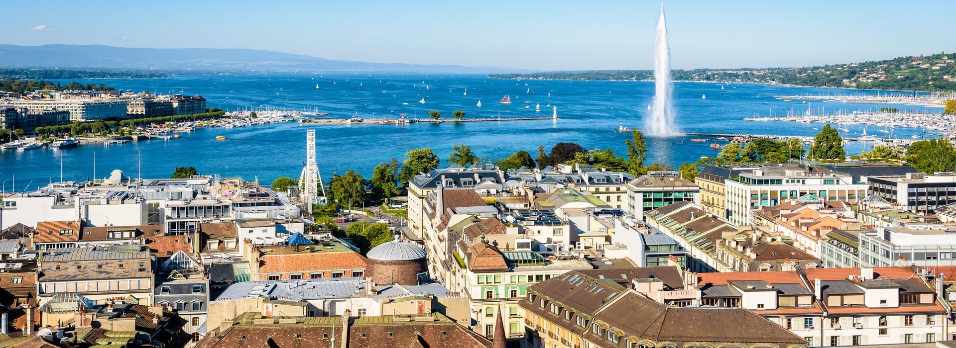 View over bay of Geneva, Switzerland