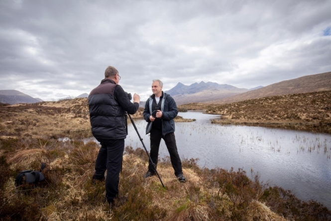 Photography instruction at Loch Nan, Isle of Skye.