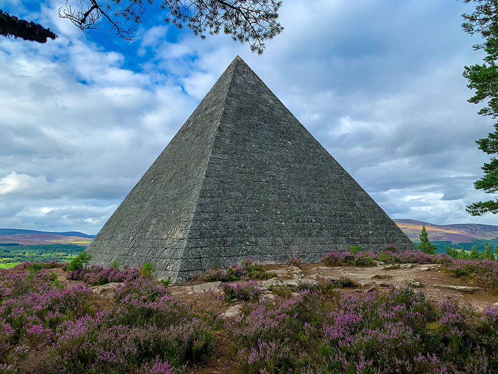 Stone cairn on the Balmoral estate in Deeside, Scotland.