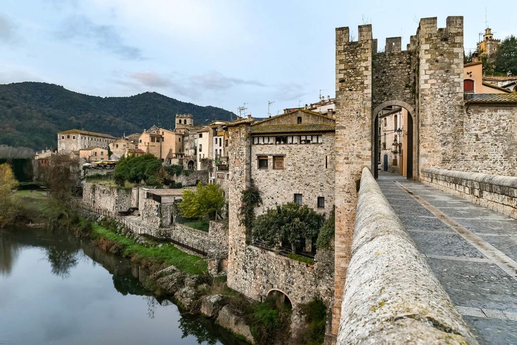 The mediaeval Pont Vell leading to Besalú, Spain.