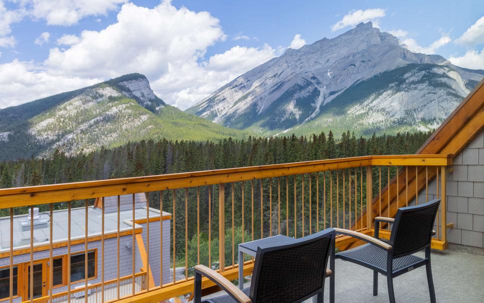 Mountain view from Canoe Suites hotel room, Banff.