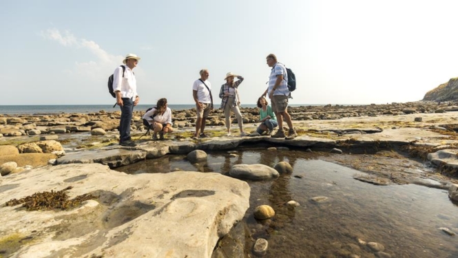 Discussion at Lyme Regis, Dorset, England.