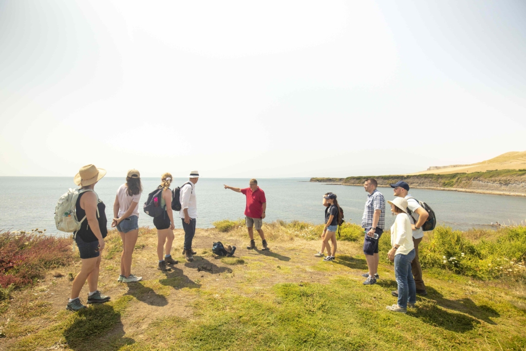 Viewing the Jurassic Coast landscape at View from Kimmeridge Bay on Jurassic Coast tour, Dorset