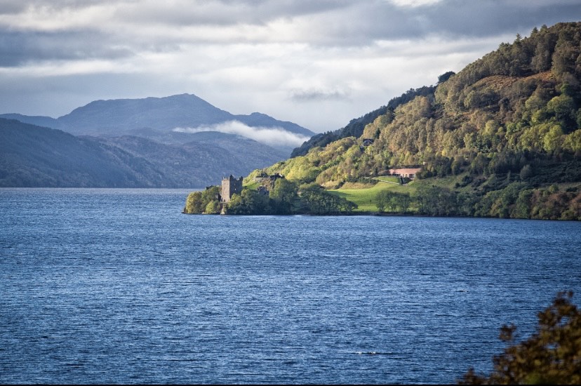 Urquhart Castle on the shores Loch Ness, Scotland.