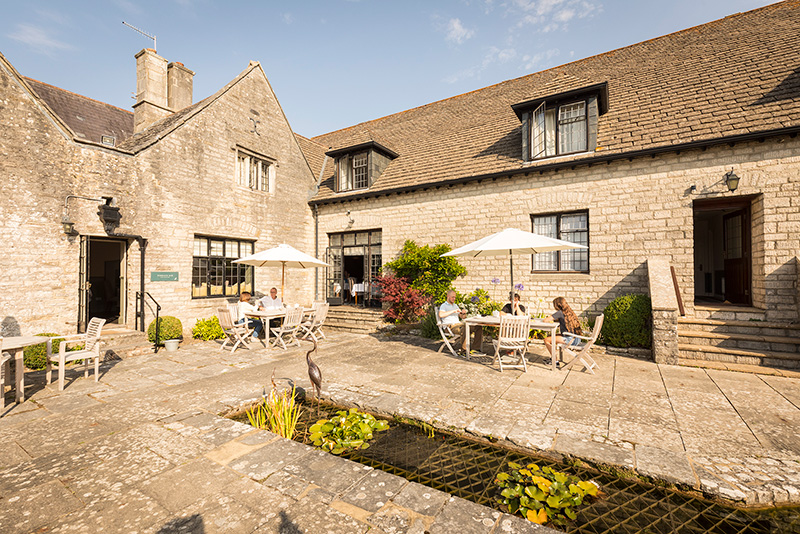 Courtyard of Mortons Manor Hotel, Wareham, Dorset, England.