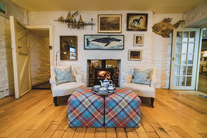 The lounge at Pierhouse Hotel, Port Appin, Scotland.