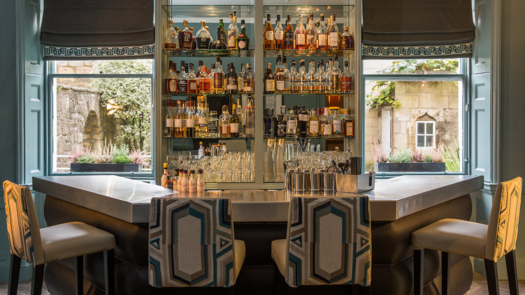 Bar at the Queensberry Hotel, Bath, England.