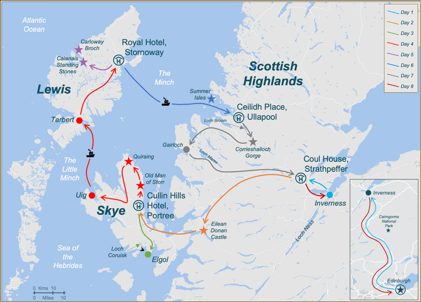 Scotland Itinerary Map Scotland Itinerary Map
