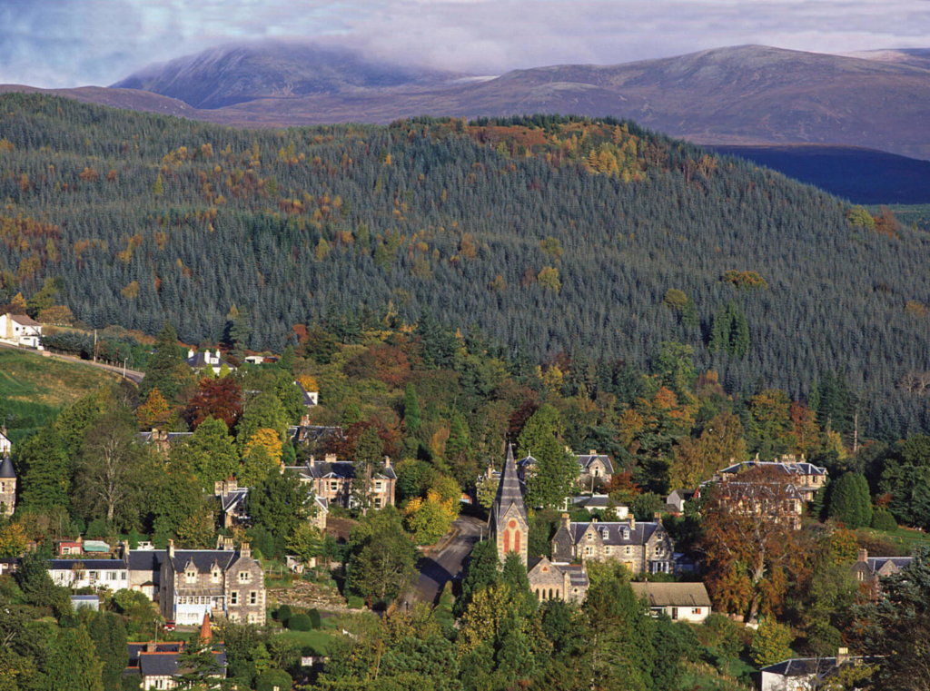 The hills around Coul House Hotel in the the Scottish Highlands.