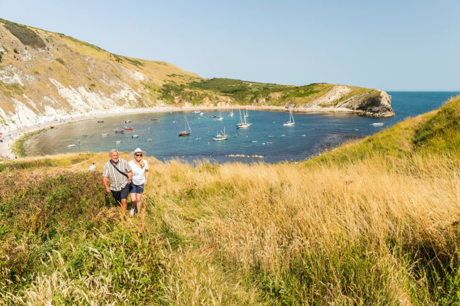 Idyllic Lulworth Cove, Dorset, England.