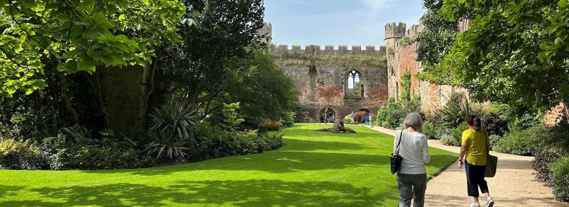 The courtyard at the Bishops Palace, Wells, England.