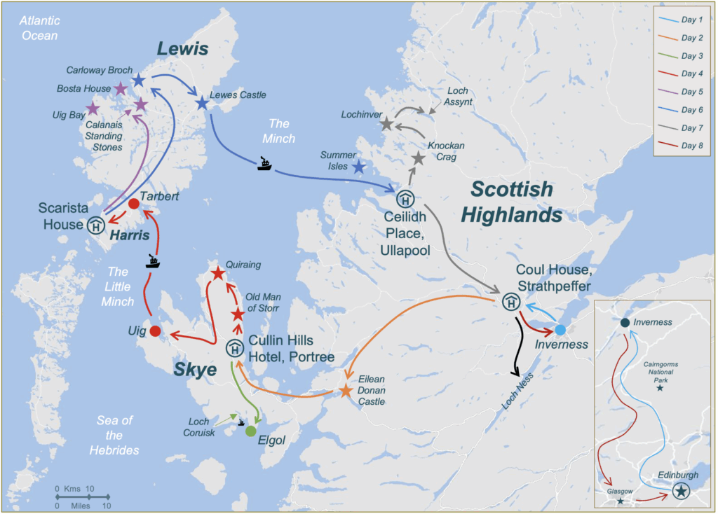 Scotland and Hebrides map