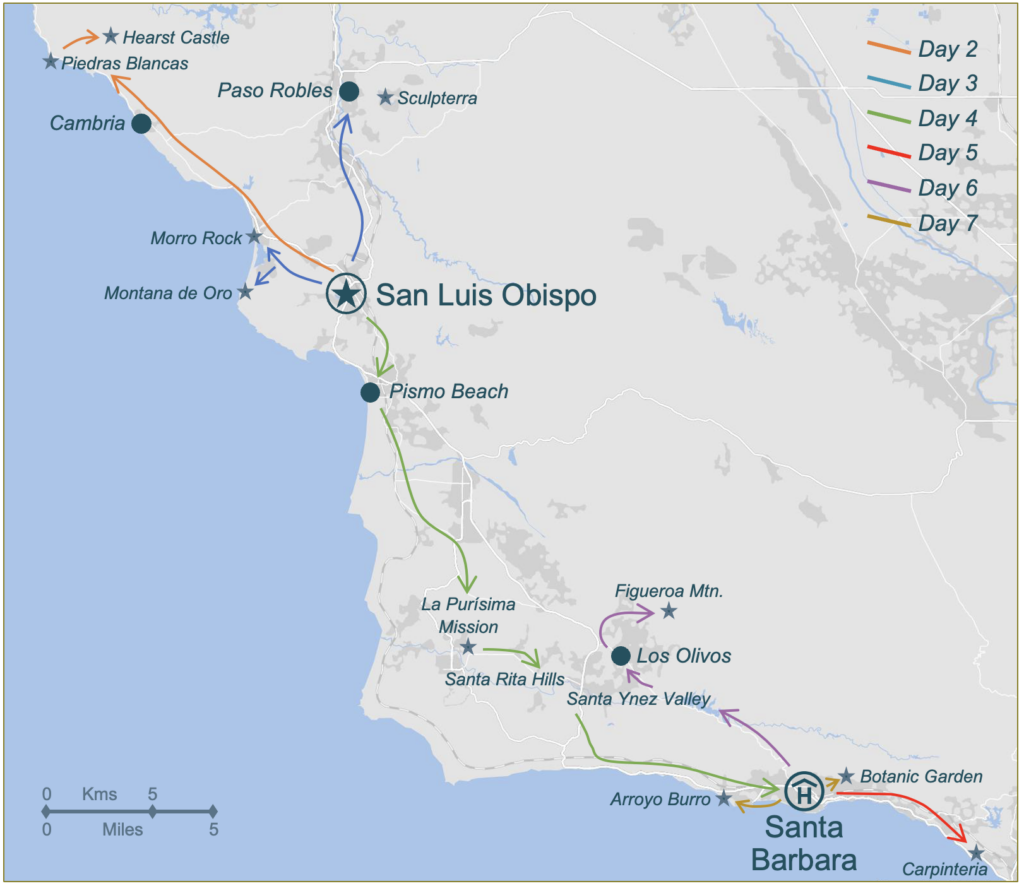 T042 CA Itinerary Map