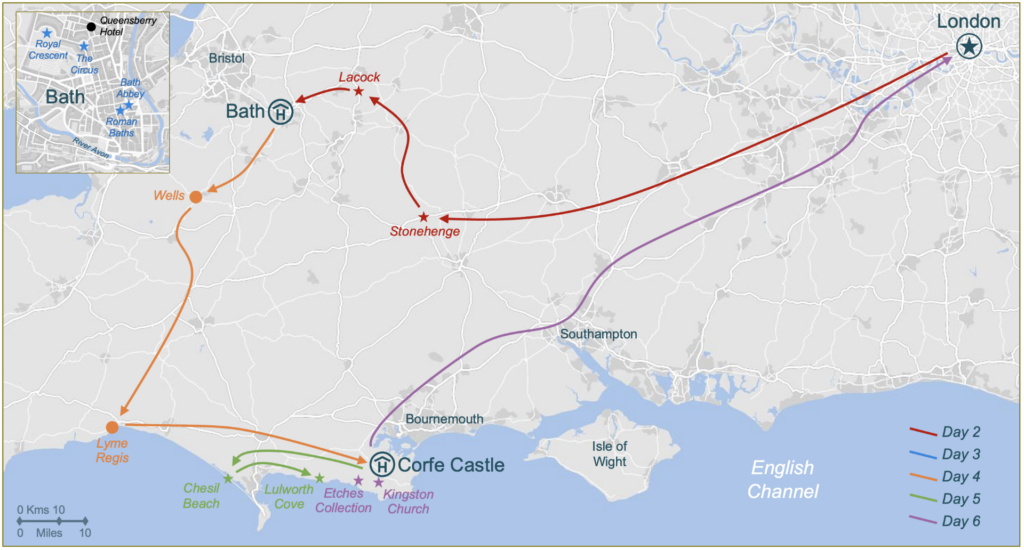 New Southern England tour map