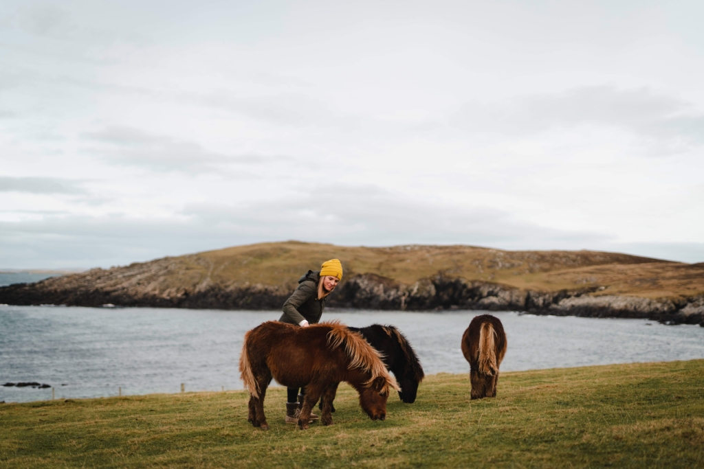 People with Shetland horses - credit to Shetland.org