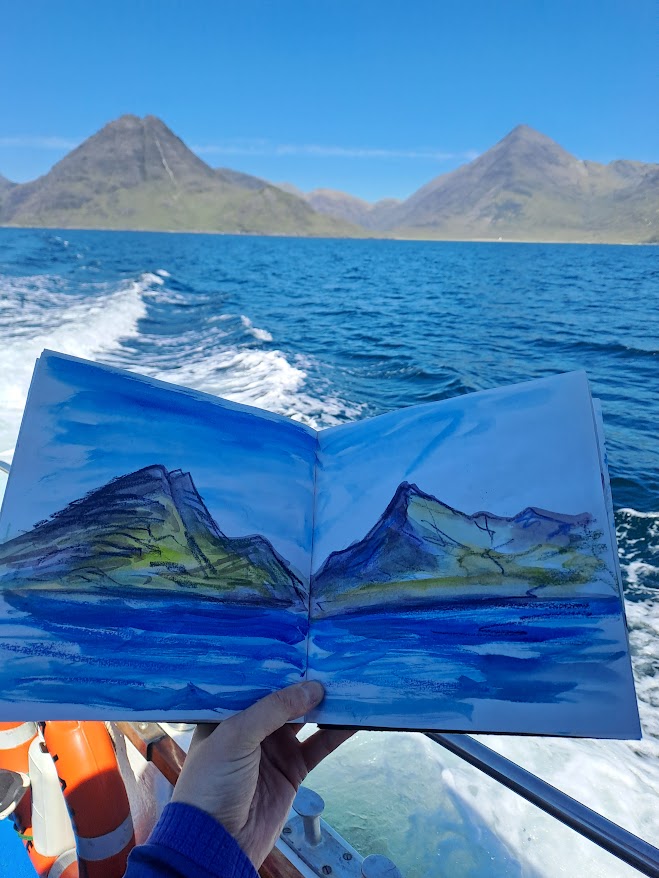 Phoebe's painting, Skye and Hebrides tour